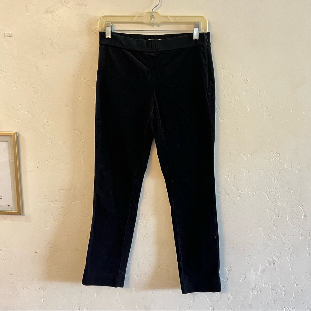 Eileen Fisher Black Velvet Tapered Leg Pull On Pants Size 2 Petite
